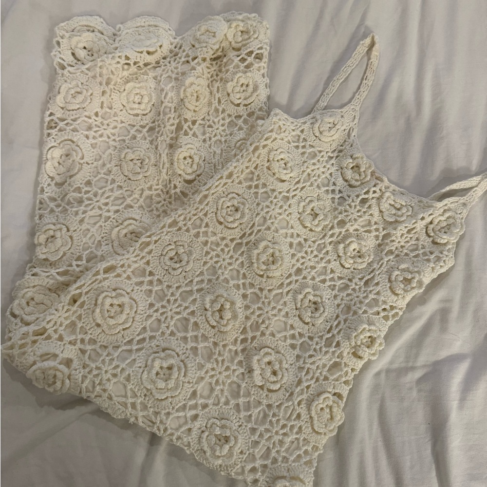 FORE crochet midi dress